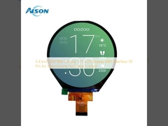 3.4 pulgadas 800 * 800 Circular TFT LCD Display Interfaz MIPI 30 pin para el control industrial de hogar inteligente