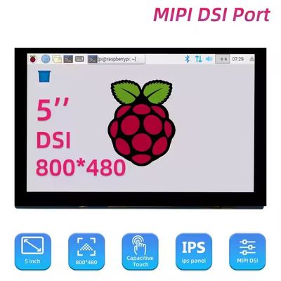 5 pulgadas 800x480 MIPI DSI pantalla táctil LCD para Raspberry Pi 3 4B