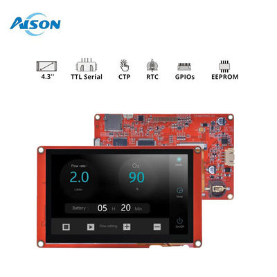 480x272 HMI Pantalla LCD de 4.3 pulgadas Pantalla táctil resistiva 4 pines