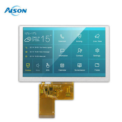 5.0 pulgadas LVDS módulo LCD 1000 Cd/M2 pantalla táctil industrial 800x480